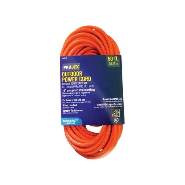 Projex Projex 3504453 Indoor & Outdoor 50 ft. Orange Extension Cord 3504453